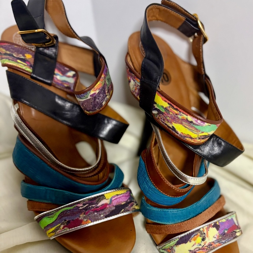 Dries Van Noten Colorful Strappy Women's Sandals, Size 40/10